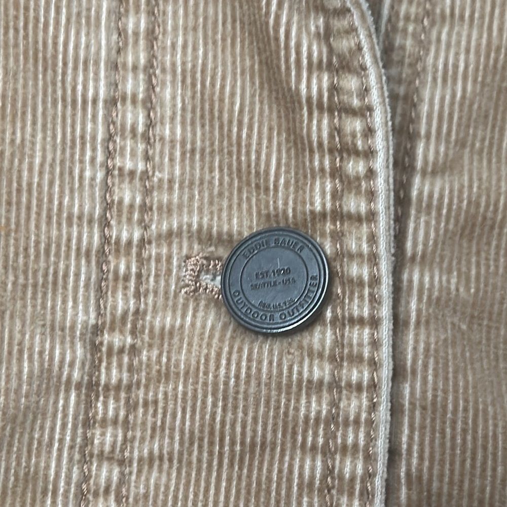 Eddie Bauer Tan Button Up Corduroy Jacket Size Medium - Picture 5 of 11
